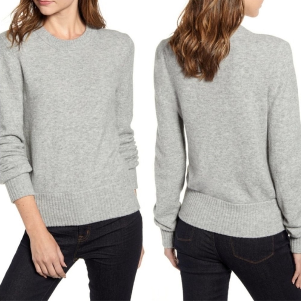 J. CREW XS GRAY CREWNECK SWEATER IN SUPER SOFT YARN merino wool blend